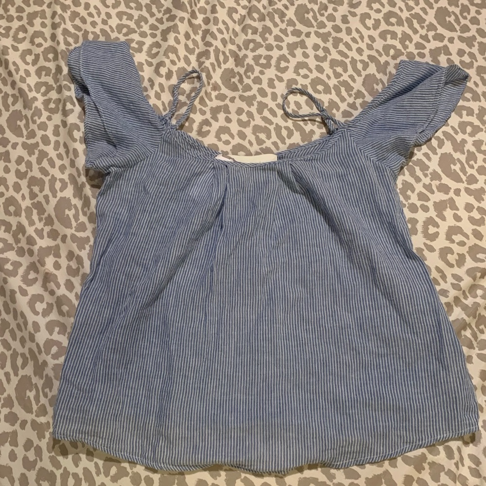 cute blue and white stripped blouse, size xs, spaghetti straps